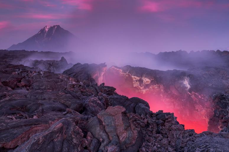 Five years after last erupting in Kamchatka Peninsula, Russia, the molten rock of Plosky Tolbachik volcano still glows and radiates intense heat. Five years after last erupting in Kamchatka Peninsula, Russia, the molten rock of Plosky Tolbachik volcano still glows and radiates intense heat.
