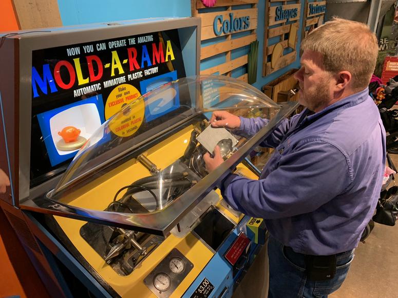 Owner inspecting Mold A Rama machine Owner inspecting Mold A Rama machine