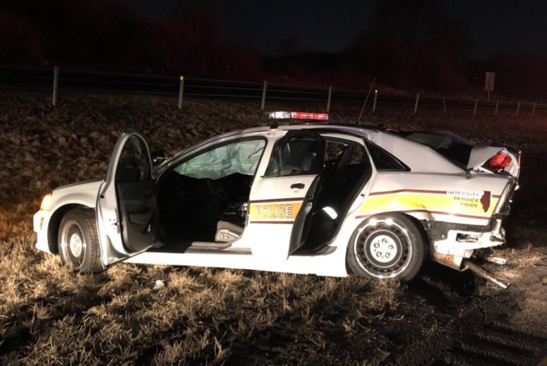 The state trooper was injured Sunday evening after an alleged drunk driver rear-ended his vehicle. The state trooper was injured Sunday evening after an alleged drunk driver rear-ended his vehicle.