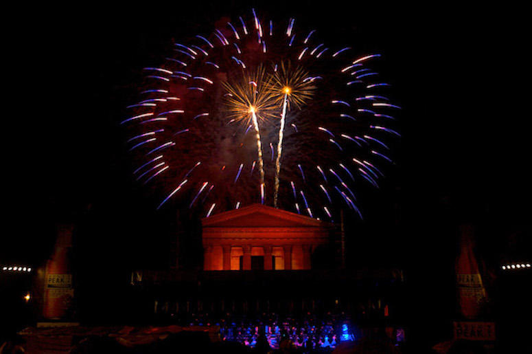 Fireworks light up the night at the Philadelphia Museum of Art in Philadelphia, Pennsylvania, Friday, July 4, 2008. Fireworks light up the night at the Philadelphia Museum of Art in Philadelphia, Pennsylvania, Friday, July 4, 2008.