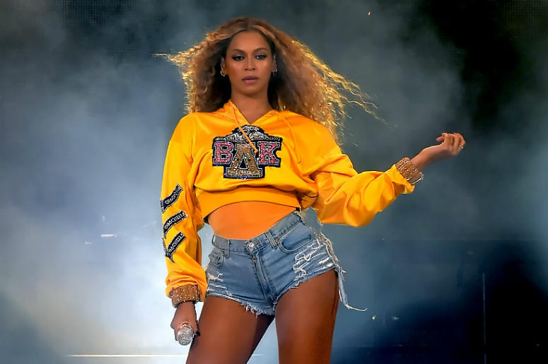 Beyoncé INDIO, CA - APRIL 14: Beyonce Knowles performs onstage during 2018 Coachella Valley Music And Arts Festival Weekend 1 at the Empire Polo Field on April 14, 2018 in Indio, California.