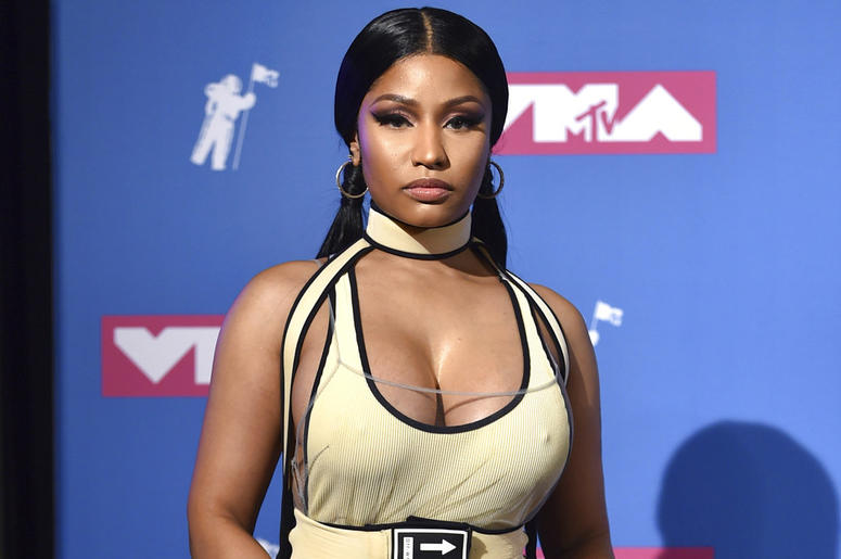 In this Aug. 20, 2018 file photo, Nicki Minaj poses in the press room at the MTV Video Music Awards in New York. DO NOT USE