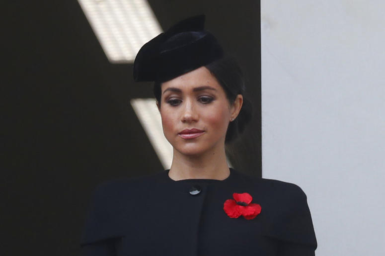 Meghan Markle, Duchess of Sussex, attends the Remembrance Sunday ceremony at the Cenotaph in London. Meghan Markle’s father appealed to his daughter to call him, saying on Monday, Dec. 17, 2018, that they hadn’t been in touch since her wedding DO NOT USE