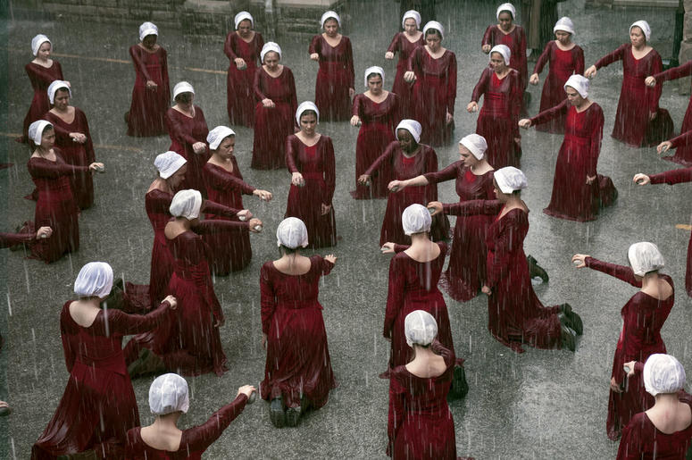 This image released by Hulu shows a scene from the series, "The Handmaid's Tale," returning for a third season on June 5. This image released by Hulu shows a scene from the series, "The Handmaid's Tale," returning for a third season on June 5.