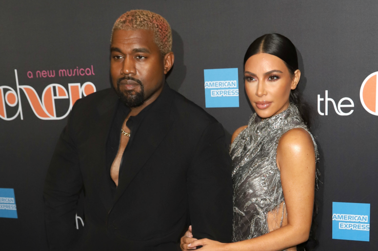Kanye West and Kim Kardashian West attend the opening night of "The Cher Show"