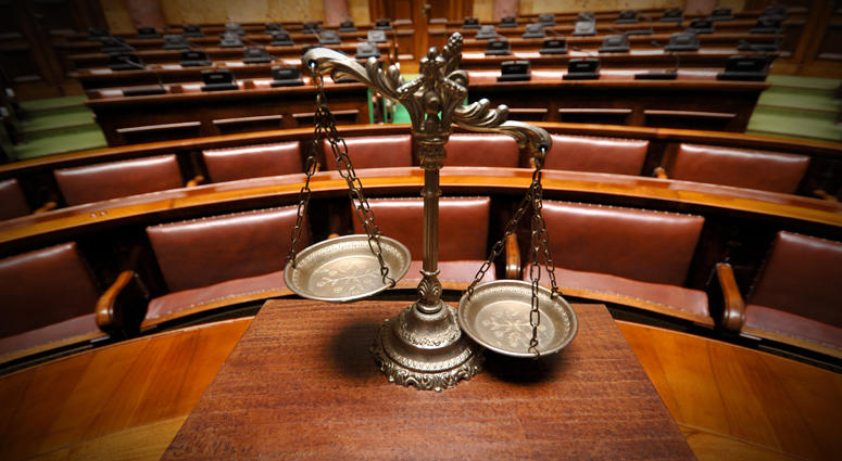 Scales Of Justice In Courtroom Scales Of Justice In Courtroom