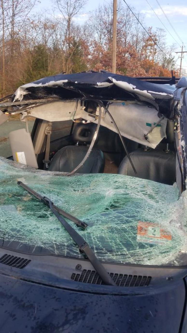 The aftermath of the crash in Howell Township Howell Township Deer Crash