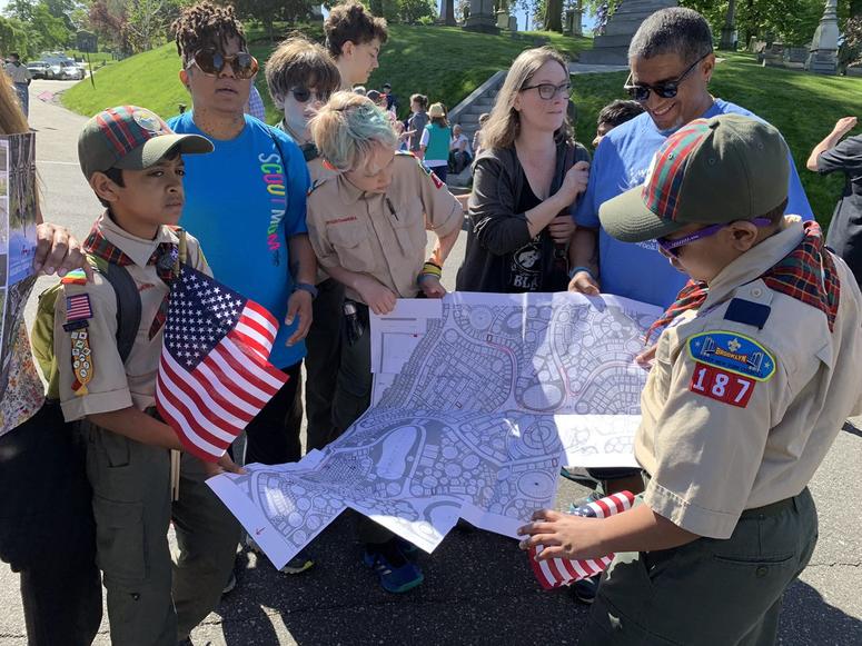 The Scouts at Green-Wood Cemetery. Scouts Green-Wood Cemetery