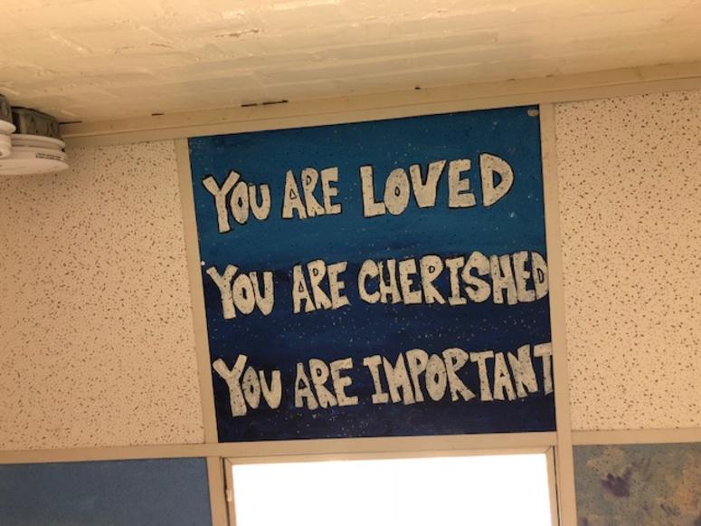 Ceiling tiles in the Radburn Elementary School. Radburn Elementary School Artwork