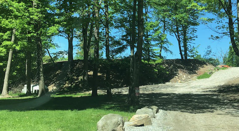 Top of the massive dirt pile on private property in Vernon Vernon dirt pile
