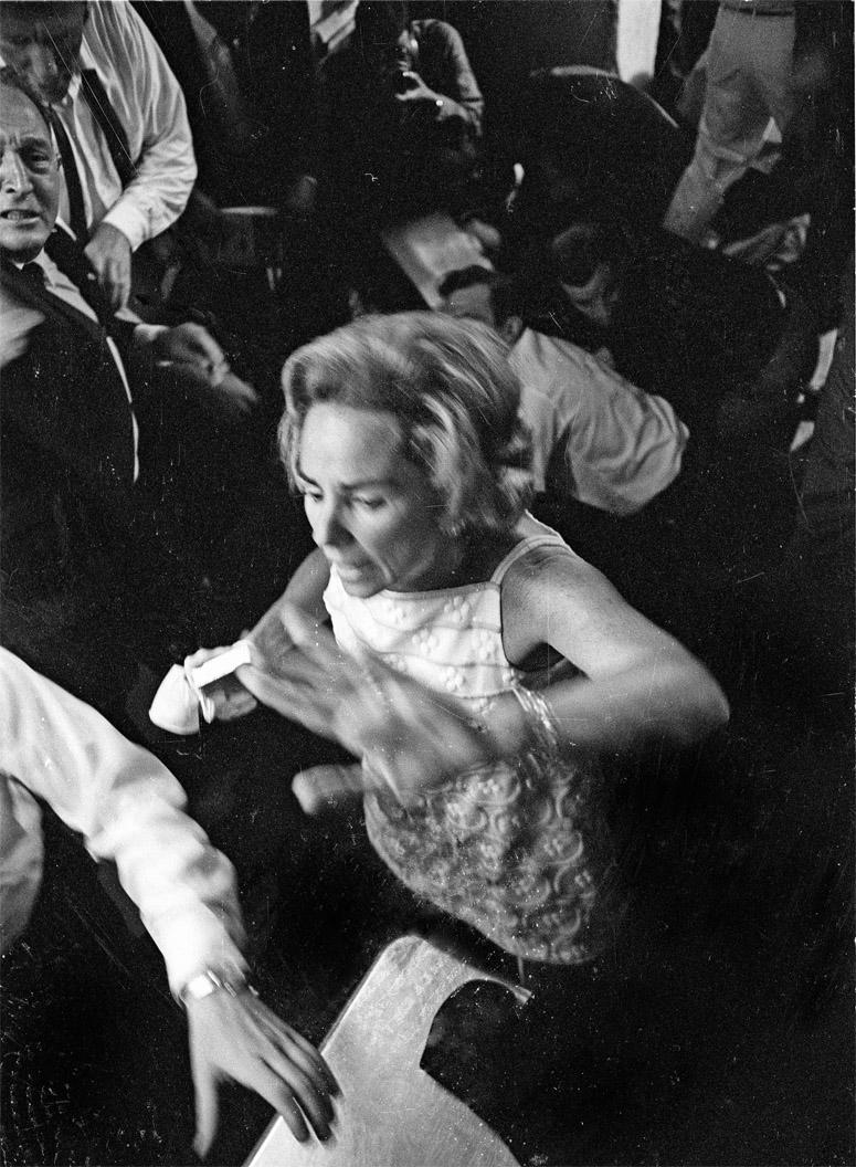 Richard Drew's photo of Ethel Kennedy at the time of the Robert F. Kennedy assassination on June 5, 1968. Ethel Kennedy