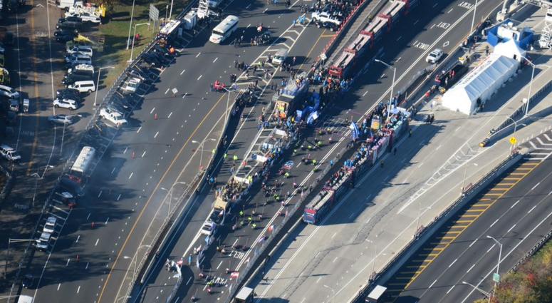 A view from above of the 2018 New York City Marathon 2018 New York City Marathon