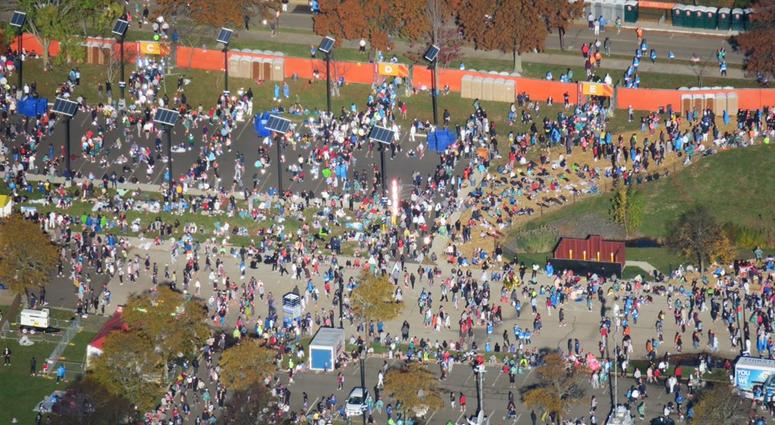 Runners getting ready at the 2018 New York City Marathon 2018 New York City Marathon
