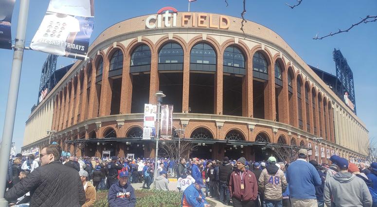 The crowd gathered at Citi Field for the Mets' home opener. Citi Field Opening Day