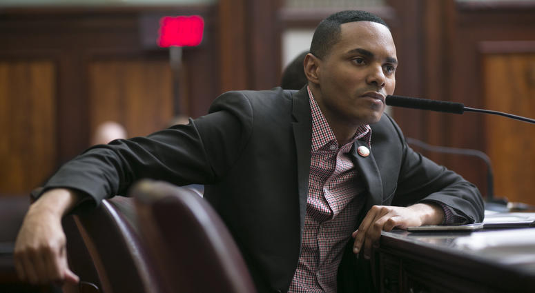Ritchie Torres at a City Council hearing Ritchie Torres