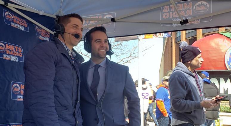 WCBS 880's Kevin Rincon with Wayne Randazzo at Citi Field Citi Field Opening Day