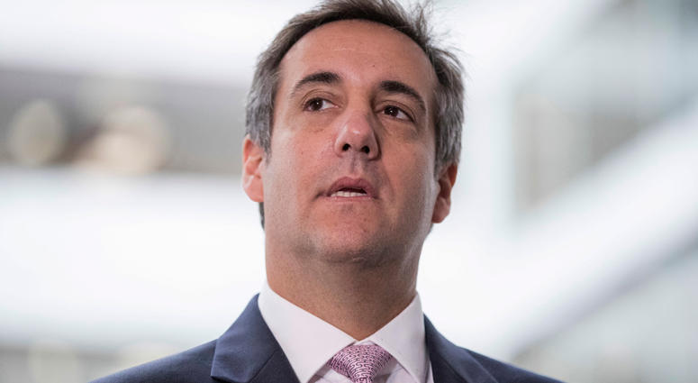 In this Sept. 19, 2017 file photo, President Donald Trump's personal attorney Michael Cohen appears in front of members of the media after a closed door meeting with the Senate Intelligence Committee on Capitol Hill, in Washington. Michael Cohen
