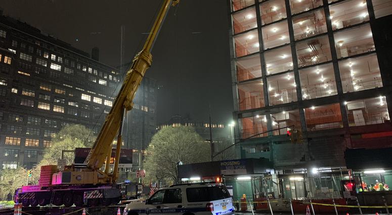 Construction site of crane accident Construction site of crane accident