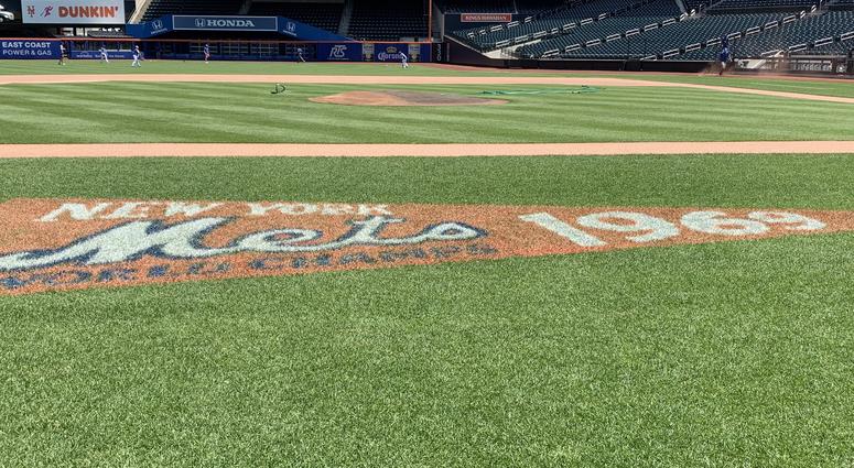 The grass at Citi Field for the 1969 anniversary celebration Mets 1969 Weekend