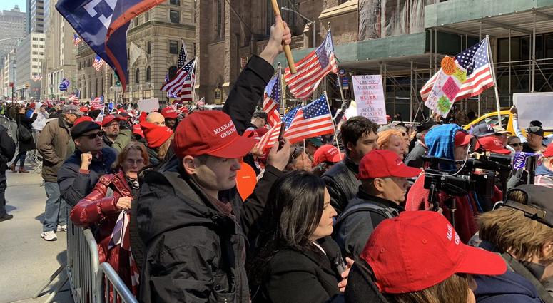The rally across from Trump Tower Saturday. Trump rally