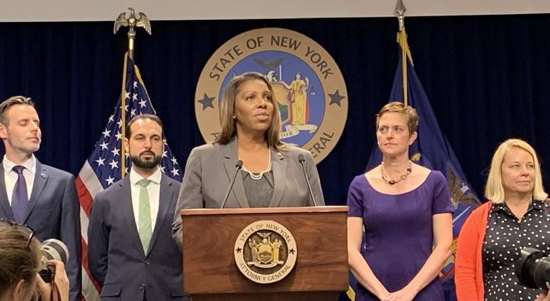 New York State Attorney General Letita James announces a multi-state lawsuit looking to block the merger between T-Mobile and Sprint. New York State Attorney General Letita James
