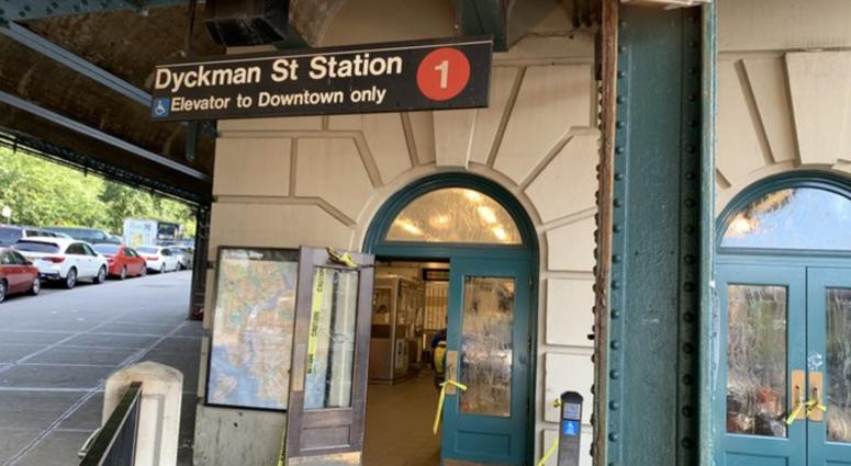 Entrance to the 1 train at the Dyckman Street station in Manhattan. 1 Train Dyckman Street