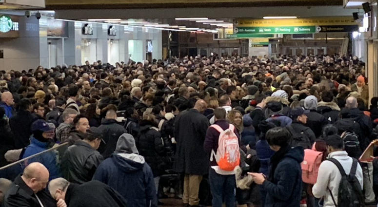 Overcrowding at Port Authority Bus Terminal during snowstorm on Nov. 15, 2018 Port Authority Bus Terminal Overcrowding