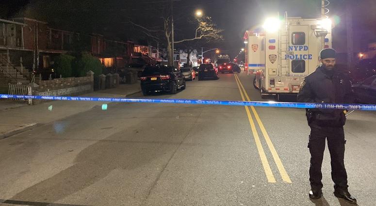 Police on the scene of a shooting the left an FBI agent hurt in Brooklyn FBI Agent Shot