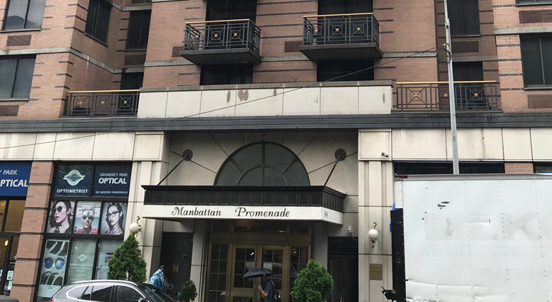 Apartment building where a man was crushed by an elevator. Elevator Death