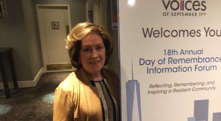 Mary Fetchet, founder of VOICES of September 11th, at the annual forum on Sept. 10, 2019. Mary Fetchet