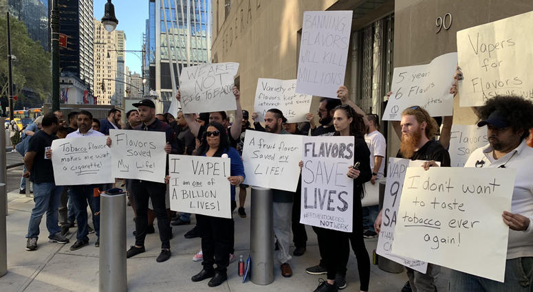 Protesters rally against ban on sale of flavored e-cigarettes Vaping protest