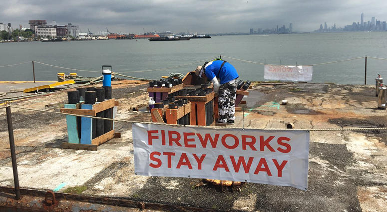 The big Macy’s Fourth of July fireworks show is still six days away, but the setup has already been underway for days. Macy's 4th of July Fireworks Prep