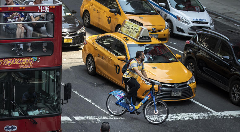 New York City bicyclist New York City bicyclist