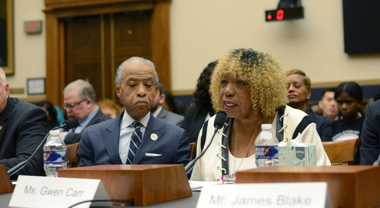 Alongside Rev. Al Sharpton, Gwen Carr (C) mother of Eric Garner testifies before the House Judiciary Committee on policing practices in the United States on September 19, 2019 in Washington, DC. Gwen Carr