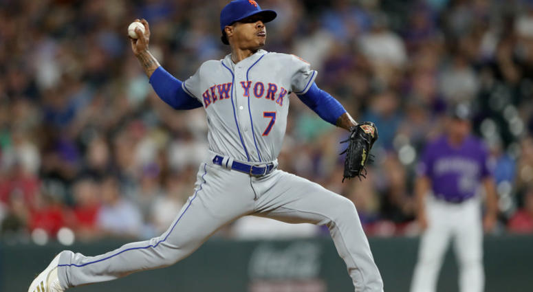 Marcus Stroman #7 of the New York Mets throws in the fifth inning against the Colorado Rockies at Coors Field on September 17, 2019 Marcus Stroman #7 of the New York Mets throws in the fifth inning against the Colorado Rockies at Coors Field on September 17, 2019