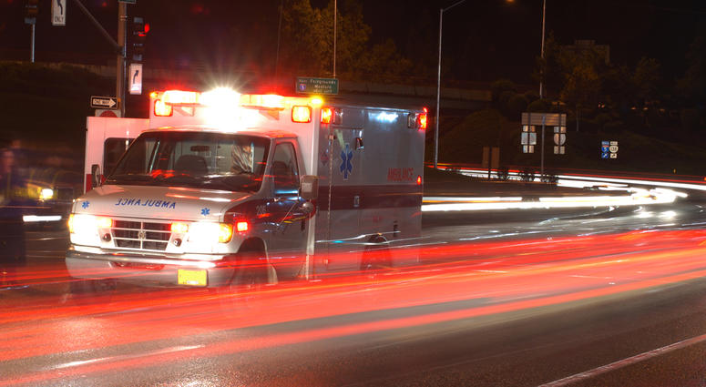 An ambulance at the scene of a car crash. Ambulance (Getty)
