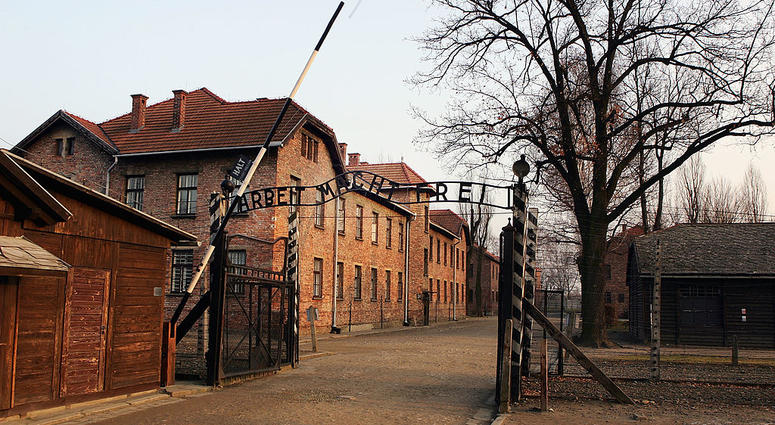 An exterior view of The Auschwitz complex, December 8, 2004. Auschwitz complex