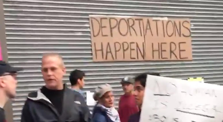 Protesters outside the ICE facility on Varick Street ICE Protests