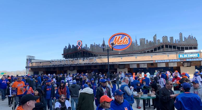The crowd gathered at Citi Field for the Mets' home opener. Citi Field Opening Day