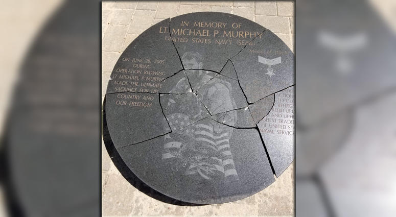 Lt. Michael P. Murphy Memorial was smashed to pieces in Lake Ronkonkoma. Lt. Michael P. Murphy Memorial