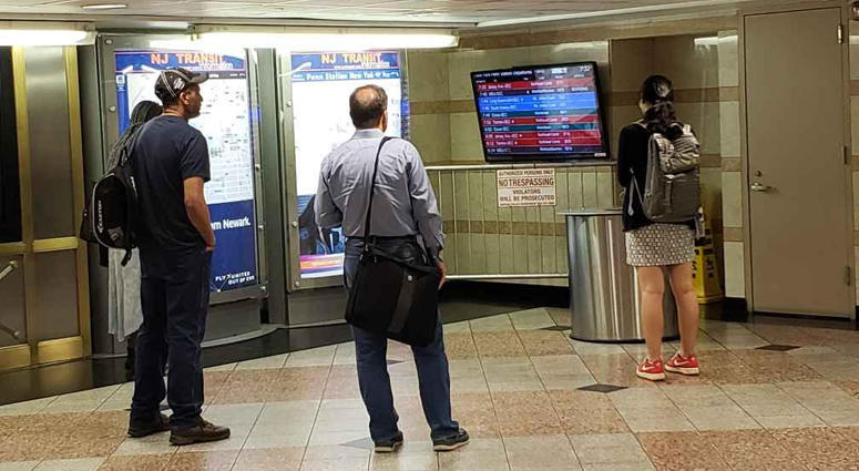 NJ TRANSIT riders at Penn Station NJ TRANSIT