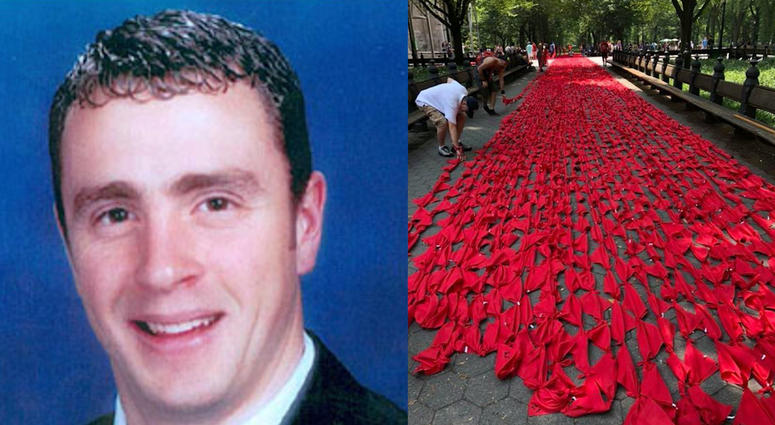 Record-breaking red bandanas tied to honor Welles Remy Crowther