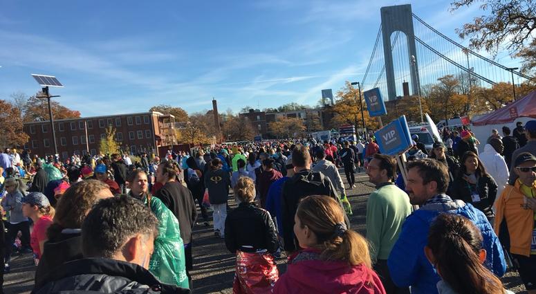Runners getting ready at the 2018 New York City Marathon 2018 New York City Marathon
