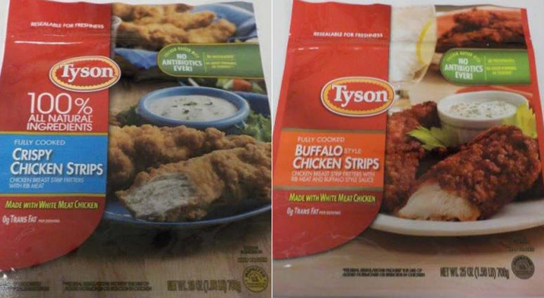 Products being recalled by Tyson over contamination concerns Tyson Chicken Strip Recall