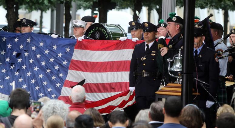 The opening ceremonies at the National September 11 Memorial observing the 17th anniversary of the attacks