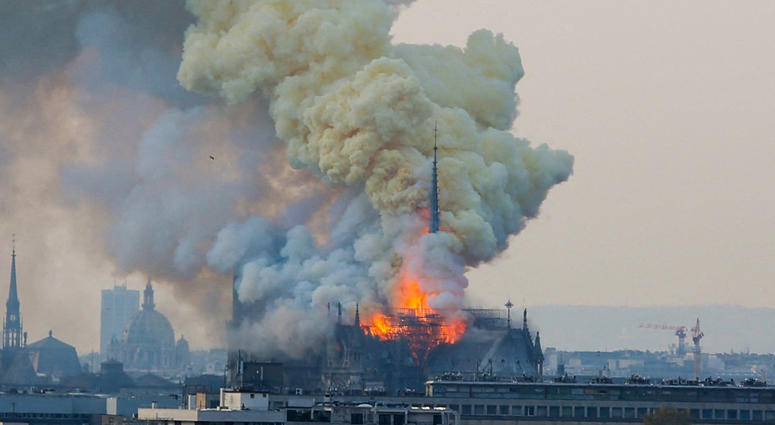 A fire erupted on the roof of Notre Dame Cathedral this evening. Notre Dame on Fire