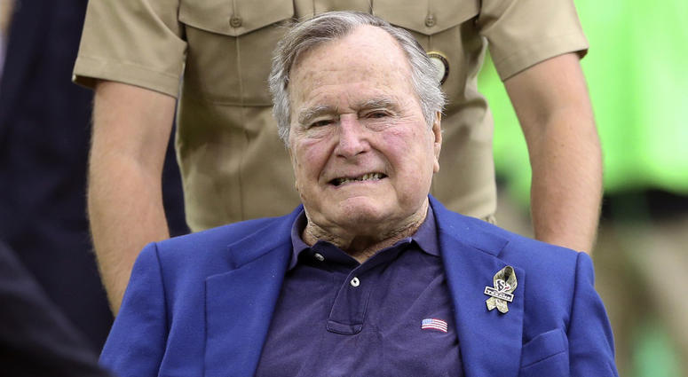 United States former President George H.W. Bush in attendance before the game between the Houston Texans and Detroit Lions at NRG Stadium. George H.W. Bush