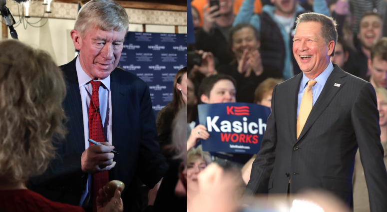 Former Massachusetts Gov. William Weld and former Ohio Gov. John Kasich. Gov. William Weld and Gov. John Kasich