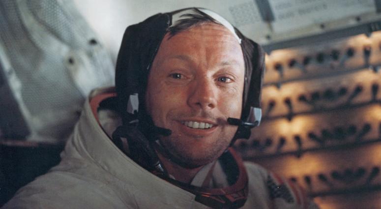 Neil Armstrong Astronaut Neil Armstrong,inside the 'Eagle' on the surface of the Moon.