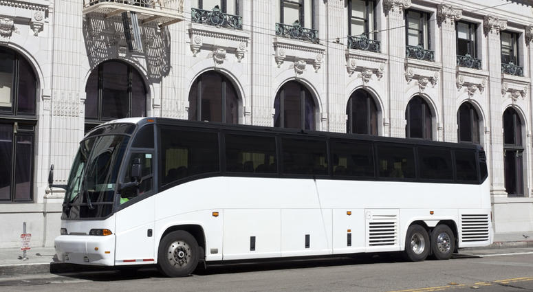 An idle bus. Idle bus